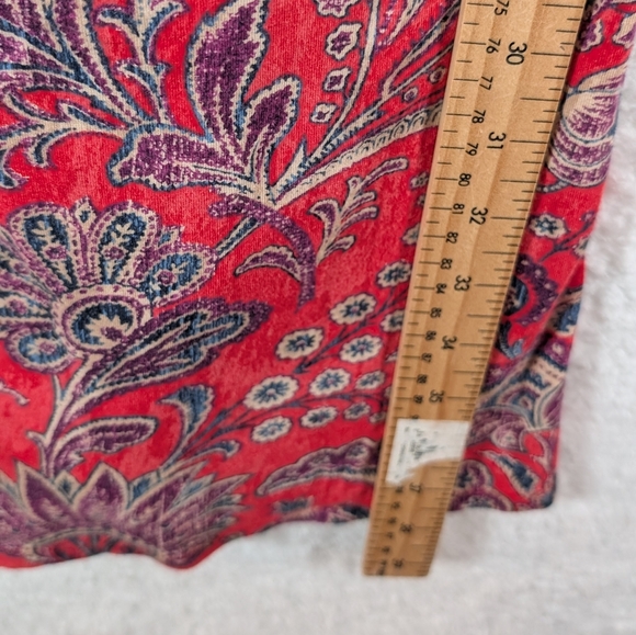 338-Ralph Lauren Floral Red Faux Wrap Dress - Picture 4 of 4